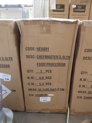 Lot 117 - Chefmaster 3.5L food processor, boxed