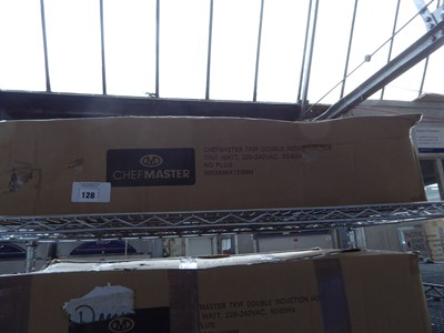 Lot 128 - Chefmaster double induction hob, boxed
