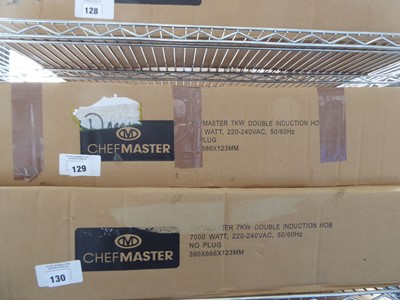 Lot 129 - Chefmaster double induction hob, boxed