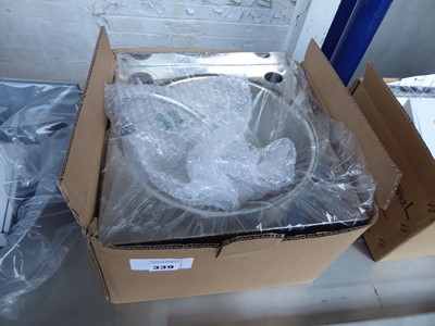 Lot 339 - Stainless steel hand basin with tap set