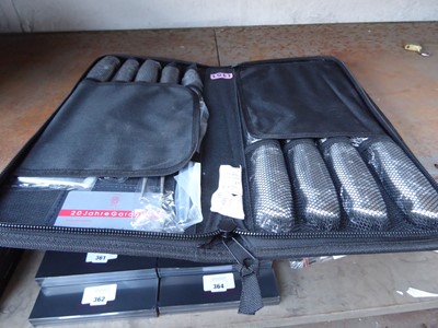 Lot 358 - 9-piece Samurai Japanese knife set in zip-up case