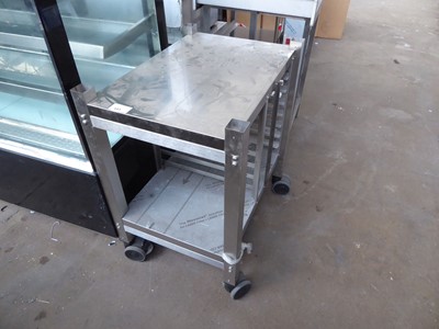 Lot 151 - 74cm stainless steel mobile stand with tray...