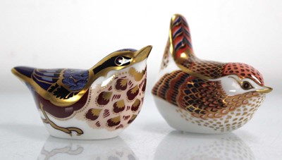 Lot 201 - Two Royal Crown Derby paperweights modelled as...