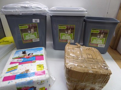 Lot 3557 - 3 Pet food containers, Kayter small animal...