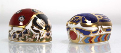 Lot 206 - Two Royal Crown Derby paperweights modelled as...
