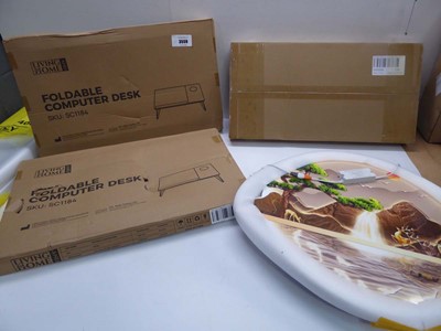 Lot 3559 - 2 foldable computer desks, pack of self...