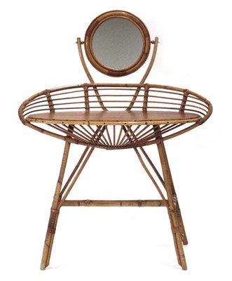 Lot 235 - A 1960's French bamboo dressing table with a...