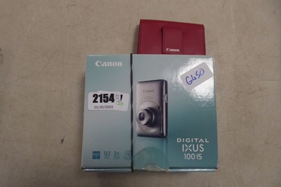 Lot 2154 - Boxed Canon IXUS 100 IS Camera with case