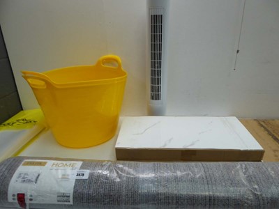 Lot 3575 - Fan heater, 2 packs foam wall adhesive tiles,...
