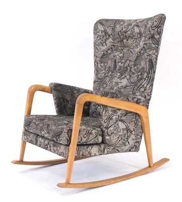 Lot 247 - A Danish beech framed and button upholstered...