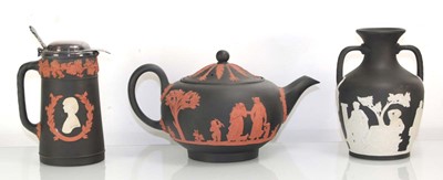 Lot 213 - A limited edition Wedgwood black basalt...