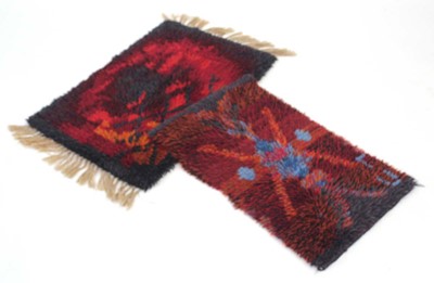 Lot 319 - A Scandinavian rya wool rug decorated with...