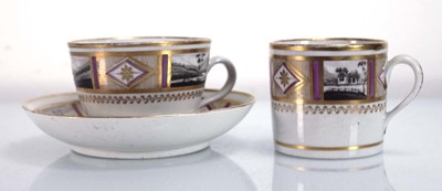 Lot 220 - An 18th century trio monochrome decorated with...