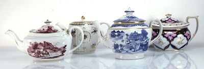 Lot 227 - An 18ct century teapot of melon form gilt...