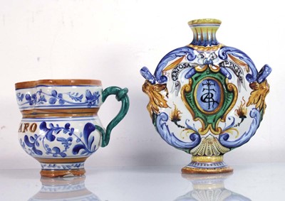 Lot 229 - A Cantagalli moon flask, typically decorated...
