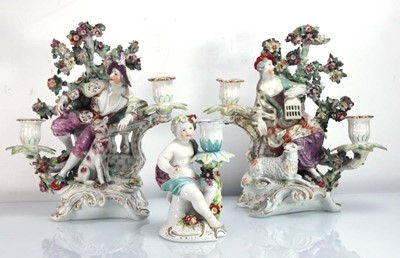 Lot 230 - A pair of 19th century foliate two branch...