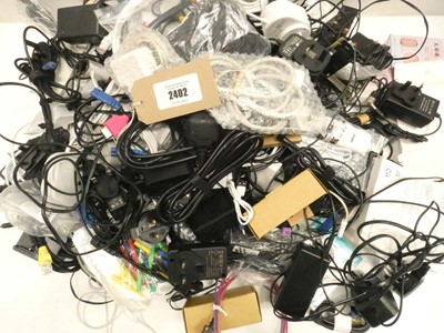 Lot 2402 - Quantity of cables, leads and PSUs