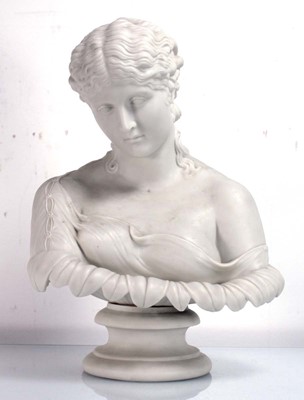 Lot 237 - A Parian type bust modelled as a female beauty...