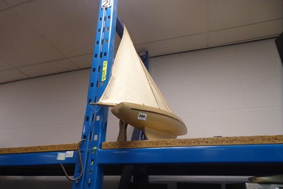 Lot 2454 - Model yacht on plinth
