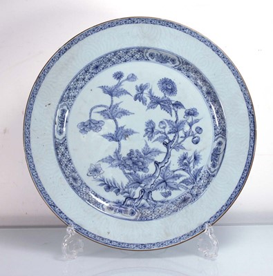 Lot 248 - A Chinese blue and white charger centrally...