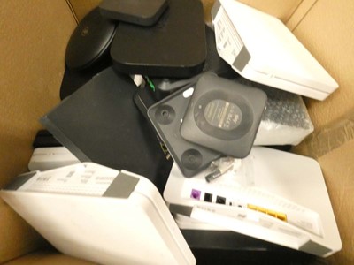 Lot 2411 - Box containing quantity of loose routers and hubs