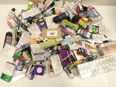 Lot 2421 - Quantity of mixed vape liquid flavours / salts...