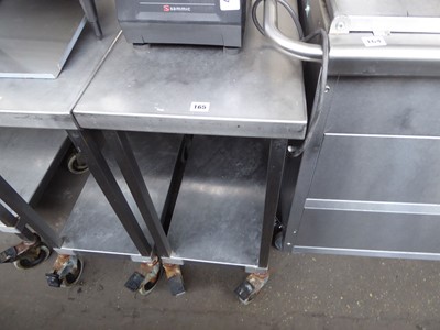 Lot 165 - 40cm stainless steel preparation table with...