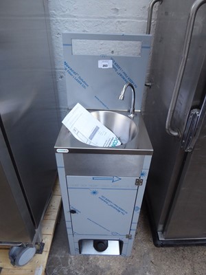 Lot 203 - 38cm stainless steel hand wash station with...