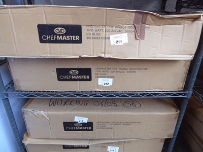 Lot 212 - Chef Master double induction hob, boxed