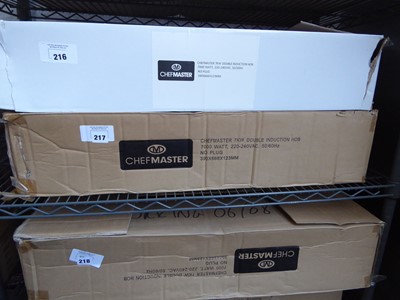 Lot 217 - Chef Master double induction hob, boxed