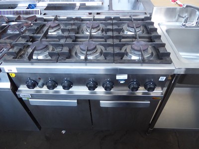 Lot 226 - 90cm gas Zanussi 6 burner cooker with double...