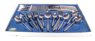 Lot 378 - A set of Viners 'Mosaic' stainless steel cutlery