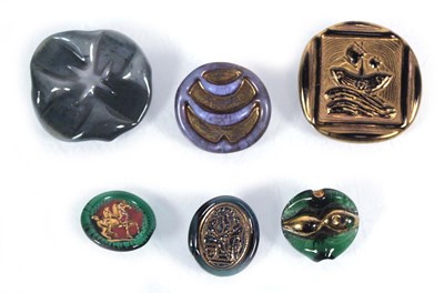 Lot 407 - A group of six 1960/70's glass buttons, two...