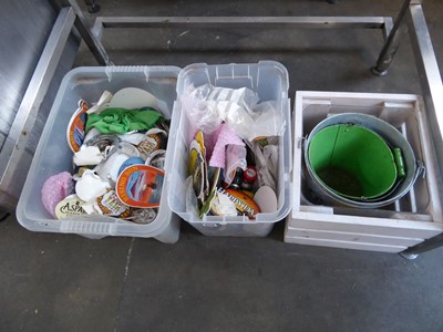 Lot 459 - 2 plastic boxes containing pub and beer...