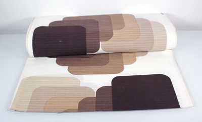 Lot 412 - A roll of Italian geometric fabric in autumnal...
