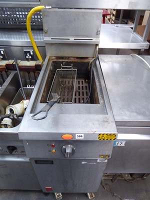 Lot 566 - 40cm gas Falcon single tank fryer with...