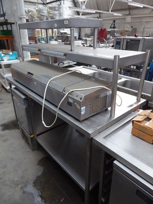 Lot 571 - 180cm stainless steel chef's pass with shelf...