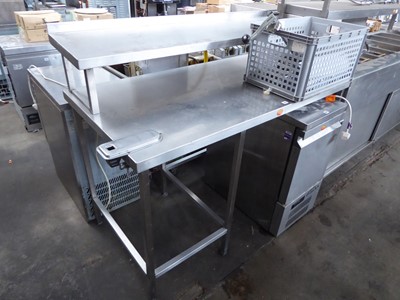 Lot 586 - 150cm stainless steel preparation table with...
