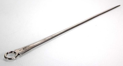 Lot 374 - A George III silver meat skewer of typical...