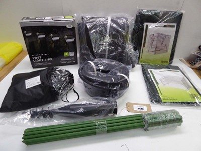 Lot 3643 - Swing Chair & bench covers, expanding hose &...