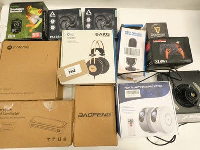 Lot 2432 - Mixed lot to include AKG K92 headphones,...