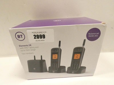 Lot 2099 - BT Elements 1K IP67 Rating twin handsets