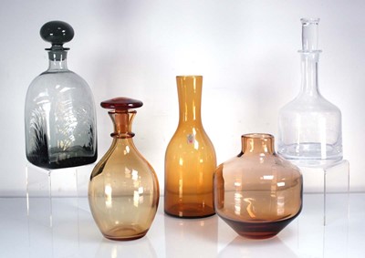 Lot 431 - A group of five glass decanters and vases by...