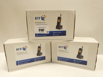 Lot 2107 - 3x BT Elements 1K single handsets