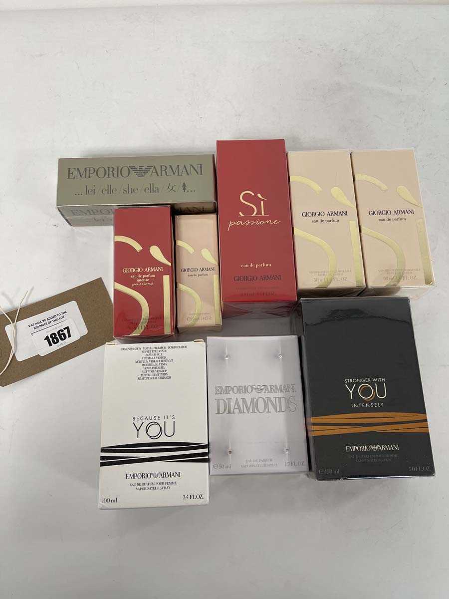 Lot 9x Various Armani perfumes