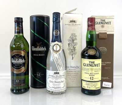 Lot 38 - 3 bottles, 1x The Glenlivet 12 year old Single...