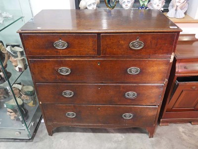 Lot 1104 - Dark oak chest of 2 over 3 drawers