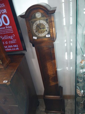 Lot 1103 - Dark oak cased grandmother clock