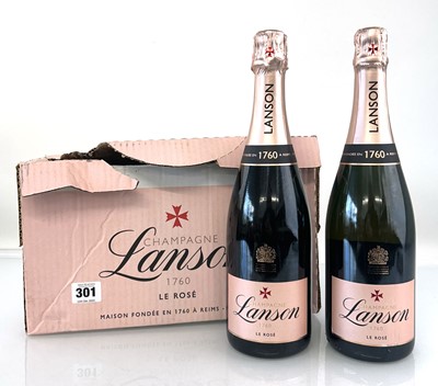 Lot 301 - A part case of 5 bottles of Lanson Le Rose...