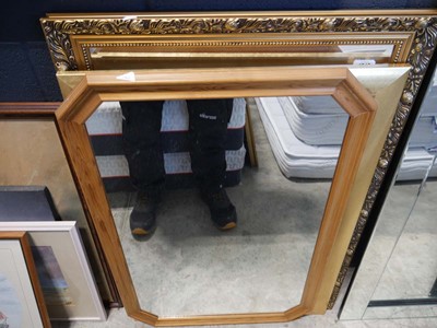 Lot 1218 - Large rectangular gilt and framed beveled wall...